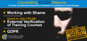 CT Podcast Ep145 featured image - Topics Discussed: Working with shame in counselling; External verification of training courses; General Data Protection Regulation